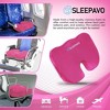 Sleepavo Pink Memory Foam Seat Cushion for Office Chair - Cooling Gel Pillow for Sciatica Coccyx Tailbone & Lower Back Pain Relief - Lumbar Support - 2 of 4