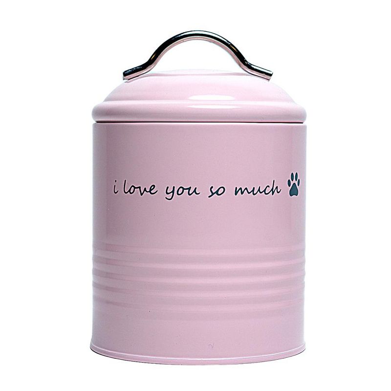 American Pet Supplies I Love You So Much Dog Treat Canister Gift Set (Pink and Blue), 3 of 6
