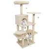 Costway 58” Tall Multi-level Cat Tree with Upholstered Perch & Cat Condo, Comfy Hammock Beige/Green+Orange/Light Gray/Dark Gray/Pink - 2 of 4