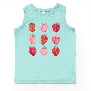 The Juniper Shop Strawberry Watercolor Chart Youth Tank Top - XS - Seafoam - 1 of 4