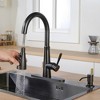 WOWOW Single Handle Pull Down Sprayer Kitchen Faucet with Soap Dispenser - 3 of 4