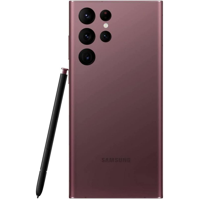 Manufacturer Refurbished Samsung Galaxy S22 Ultra 5G S908U (Fully Unlocked) 256GB Burgundy (Excellent), 3 of 5