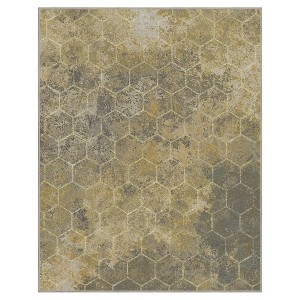 Abynow Geometric Modern Loomed Machine Washable Area Rug - 1 of 4