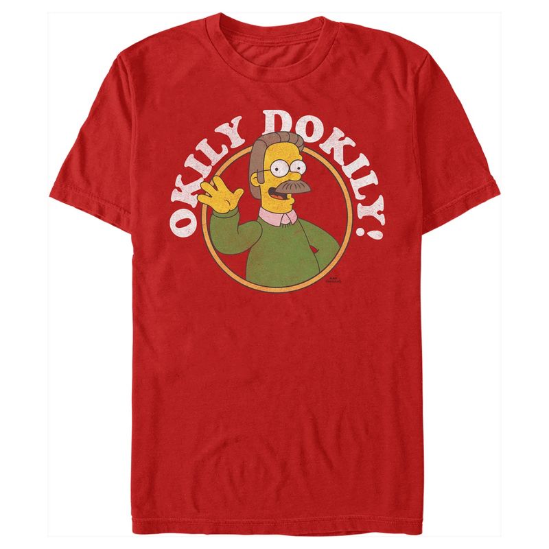 Men's The Simpsons Ned Flanders Okily Dokily T-Shirt, 1 of 6