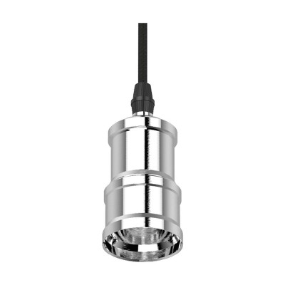 Satin Nickel Vintage Pendant Light with Black Cord
