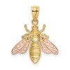Black Bow Jewelry 14k Two Tone Gold & White Rhodium 2D Bee Pendant, 17mm (5/8 inch) - 3 of 4