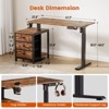 WOWLIVE 47-55'' Electric Standing Desk with 3 Drawers, Height Adjustable Gaming Desk with Cup Holder, Storage Computer Desk for Home Office - 3 of 4