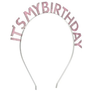 Unique Bargains Women's Classic Rainbow Birthday Headband 7.09"x6.69" Pink 1 Pc - 1 of 4