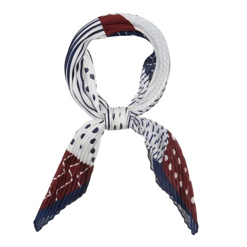 Allegra K Women s Pleated Rhombus Neck Scarves Neckerchief Headbands Wine Red 36.61 X 19.69 Target