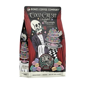 Bones Coffee Company Coco Crush Ground Coffee Beans Coconut Macaron Flavor 12 oz Medium Roast (Ground) - 1 of 3