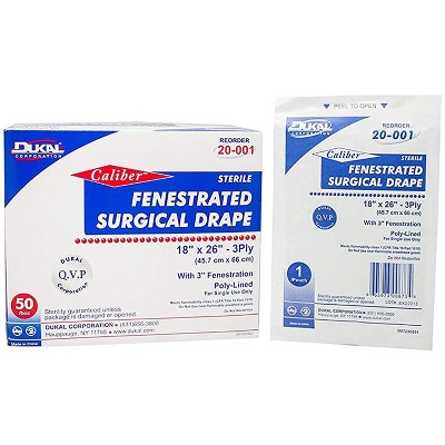 Dukal 20-001 Surgical Drape Sheets 18 in. x 26 in. Sterile (Box of 50)
