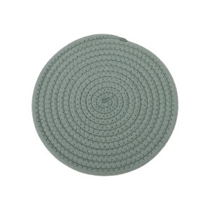 Unique Bargains Trivet Round Rope Woven Mat Cotton Non-woven Fabric 7.87"x7.87"x0.31" - 1 of 3