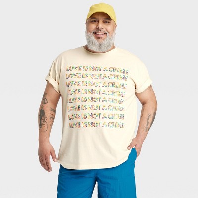 Pride Adult Love Is Not A Crime Short Sleeve T-Shirt - Cream
