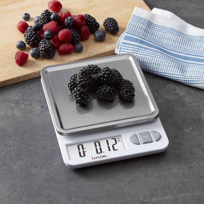 Taylor Digital Kitchen 11lb Food Scale with Removable Tray Stainless Steel Platform, 3 of 9