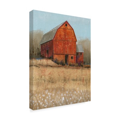 Trademark Fine Art -Tim Otoole 'Red Barn View I' Canvas Art