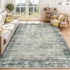 Homhougo 6x9,Runner Rug Soft Vintage Distressed Washable Rug Runners for Hallways Non-Slip Kitchen Runner Low Pile Retro Abstract Green Multi - 2 of 4