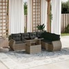vidaXL 7 Piece Patio Sofa Set with Cushions Gray Poly Rattan - without storage - 2 of 4