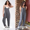 EXLURA Womens Casual Summer Jumpsuits Denim Trendy Fashion Overalls with Pockets - 2 of 4
