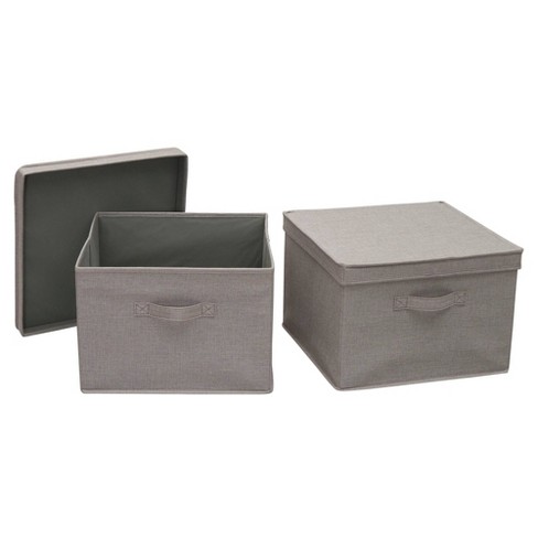 Grey Polyester Bohemian Storage Basket (Set of 2)