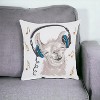 HomeRoots 18" Teal and White Llama Cotton Throw Pillow - 2 of 4