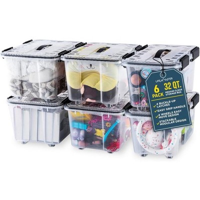 Lifemaster 6-Pack Stackable Storage Boxes - Clear