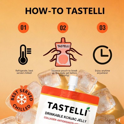 TASTELLI Konjac Jelly Peach Pouches - 20.28 fl oz/4ct