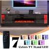 70" LED Lights Entertainment Center with Flip Doors & Corner Glass Decor - 4 of 4