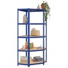 VidaXL 5-Layer Corner Shelf Blue Steel&Engineered Wood - 3 of 4