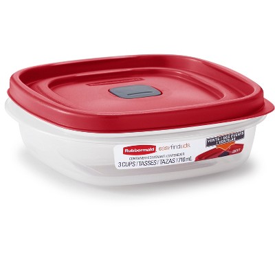 Rubbermaid 2030328 Food Storage Container, 3 Cup, Clear Base