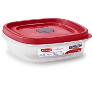 Rubbermaid 2030328 Food Storage Container, 3 Cup, Clear Base - 1 of 1