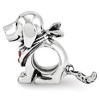 Black Bow Jewelry Sterling Silver & Red Crystals Bandana Dog w/ Dangling Tail Bead Charm - 2 of 4