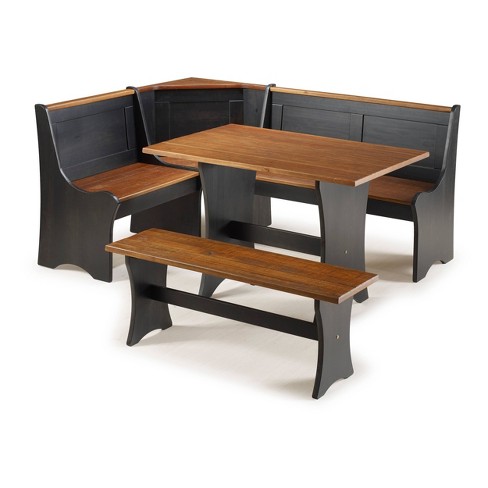 3pc Nook Dining Set Black - Buylateral