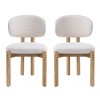Set of 2 Modern Upholstered Dining Chairs with Solid Wood Legs, Armless Kitchen Chairs for Dining Room-Panipeachy - 2 of 4