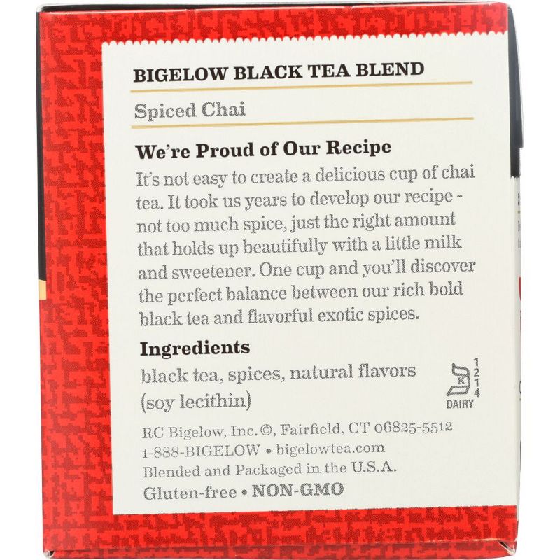 Bigelow Decaffeinated Spiced Chai Black Tea  - Case of 6 boxes/20 bags, 5 of 7
