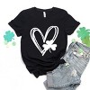 Simply Sage Market Hand Drawn Heart With Shamrock Short Sleeve Tee - L - Black - 3 of 4