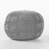 PAGED Modern 20 x 20 Inch Round Pouf with Diamond Texture, Knitted Cotton Bean Bag Chair for Living Room, Bedroom, Dorm, No Assembly - 2 of 4