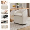 MAYEERTY Set of 2 Chenille Dining Chairs, Universal Wheels, Kitchen Dining Room, Beige - 4 of 4