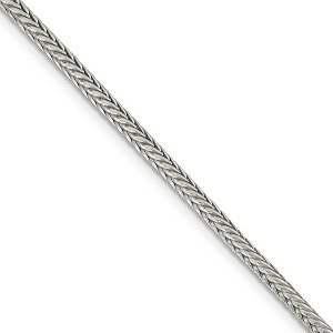 Black Bow Jewelry 2.5mm Sterling Silver Diamond Cut Solid Round Franco Chain Necklace - 1 of 4
