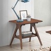 Roundhill Furniture Arona Mid-Century Modern Wood Shelf End Table - 4 of 4