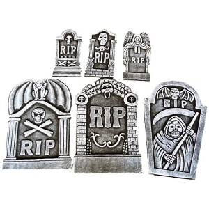Sunstar Tombstone 6 Piece Collection Halloween Decorations - 19 in x 12 in - Gray - 1 of 1