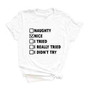 Simply Sage Market Women's Nice Nice- List Short Sleeve Graphic Tee - 1 of 2