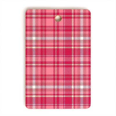 Avenie Pink Plaid Cutting Board Rectangle -Deny Designs