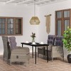 vidaXL Patio Dining Set with Cushions Gray and Black Garden Chair 3/5/7 Piece - 55.1" Table Length Gray and Black 4 Items - 2 of 4