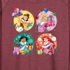 Women's - Disney - Princess Christmas Grid Lightweight French Terry Wide Neck Long Sleeve Shirt - 2 of 4