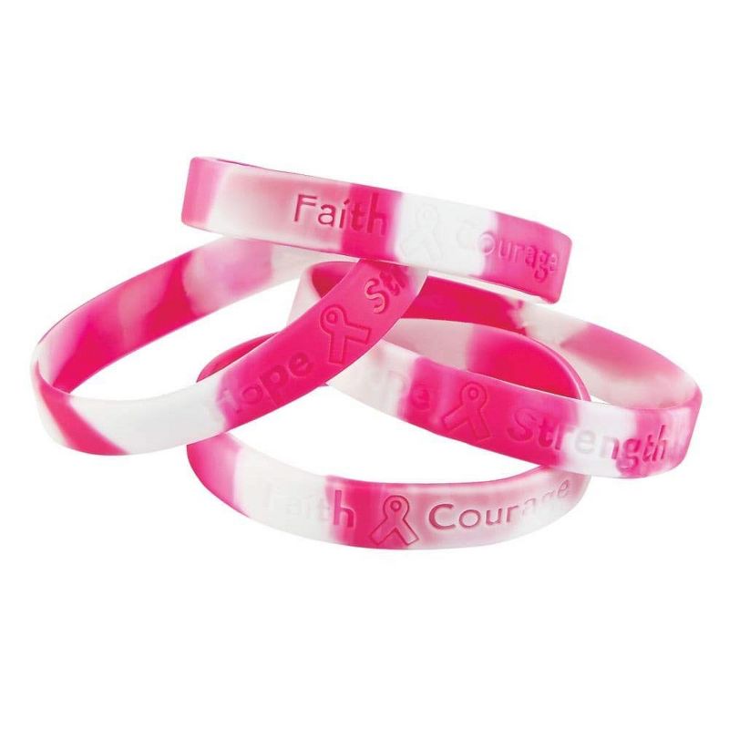 Funexpress Silicone Breast Cancer Awareness Camouflage Bracelets, 1 of 6