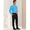 Lars Amadeus Men's Button Down Long Sleeves Casual Polka Dots Print Shirts - 4 of 4