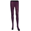 Skeleteen Black and Purple Tights - Striped Nylon Stretch Pantyhose Stocking Accessories for Every Day Attire and Costumes - 4 of 4