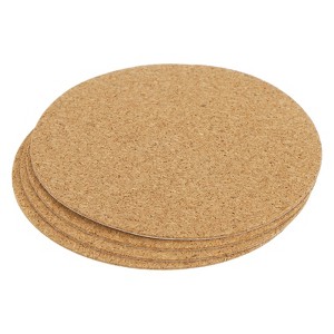 Unique Bargains Thickened Cork Self-Adhesive Round Coasters for Tableware - 1 of 4