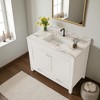43" Bathroom Vanity with Sintered Stone Carrara White Top, Solid Wood Frame, Ceramic Sink, Storage Cabinet with Drawer ( Single Faucet Hole) - 2 of 4