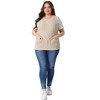 Women's Plus Size Knitted Crew Neck Sleeveless Casual Sweater Vest with Pocket - Agnes Orinda - 3 of 4